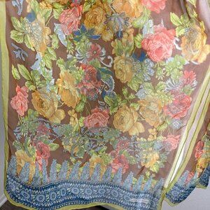 MILA SCHÖN  Floral Scarf 64"/ 18” EC
